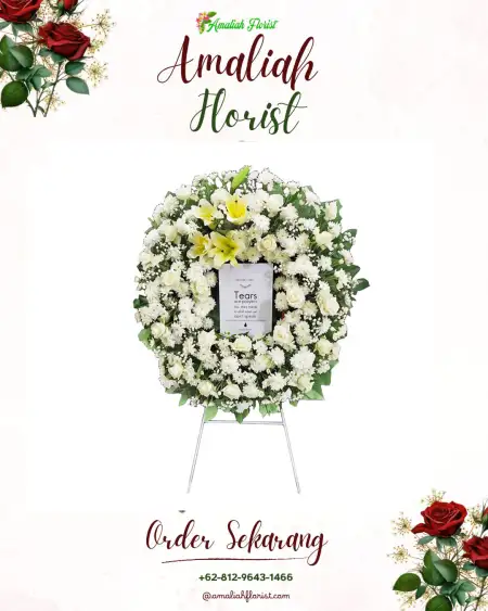 Krans Bunga Duka Karet Kuningan